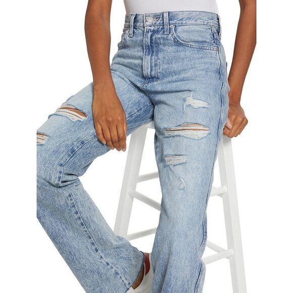💕VERONICA BEARD💕 Dylan Straight Leg Jeans Distressed Pebble Stone Blue 25 NWT - Picture 9 of 16
